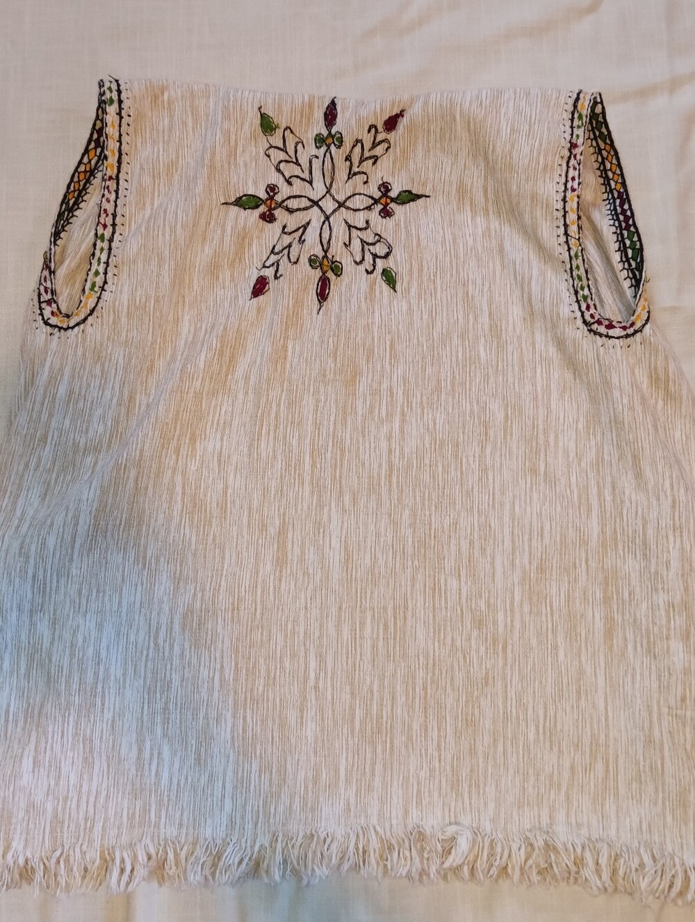 Unbranded Cream Unisex Vest With Embroidery 100% Handspun Ethiopian Cotton - Picture 11 of 11